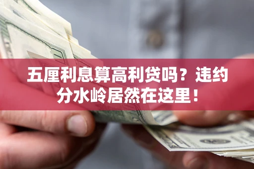 济南五厘利息算高利贷吗？违约分水岭居然在这里！